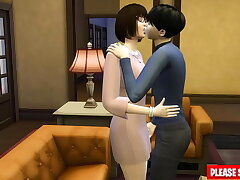 Korean Mother and Son's Intimate TV Session
