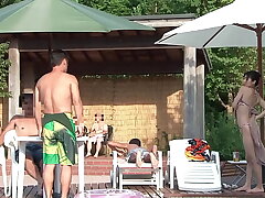Japanese Lover's Secret Stare and Outdoor Creampie